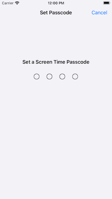 Set screen time passcode