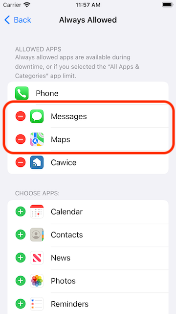 Remove others apps from the list