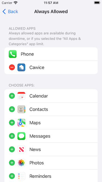 Final screen of Alway Allowed