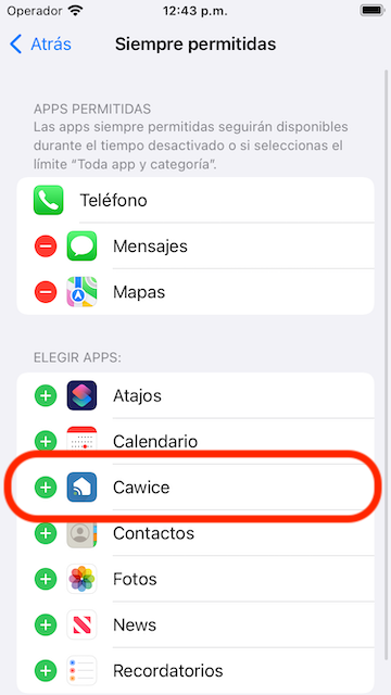 Add Cawice app to Allowed app list