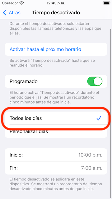 Select Every day schedule