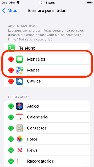 Remove others apps from the list