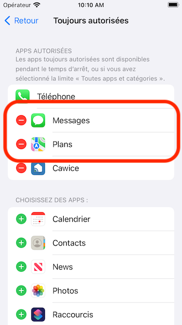 Remove others apps from the list