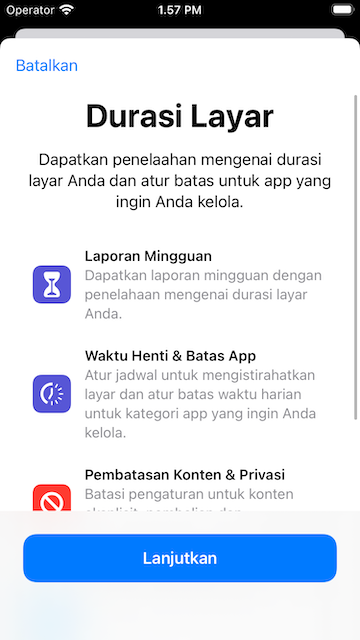 Screen Time first time access 1