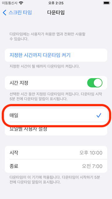Select Every day schedule