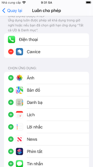 Final screen of Alway Allowed