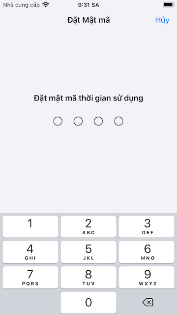 Set screen time passcode
